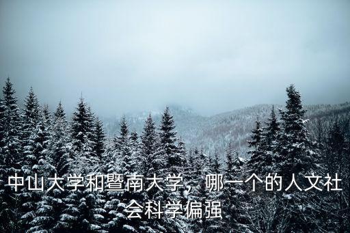 中山大學和暨南大學，哪一個的人文社會科學偏強