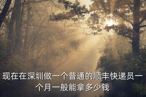 揚州到深圳快遞費多少錢一個月,在深圳送快遞怎么樣