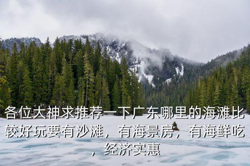 各位大神求推薦一下廣東哪里的海灘比較好玩要有沙灘，有海景房，有海鮮吃，經濟實惠