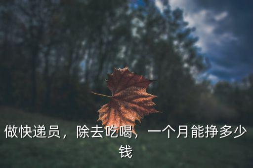 做快遞員，除去吃喝，一個月能掙多少錢