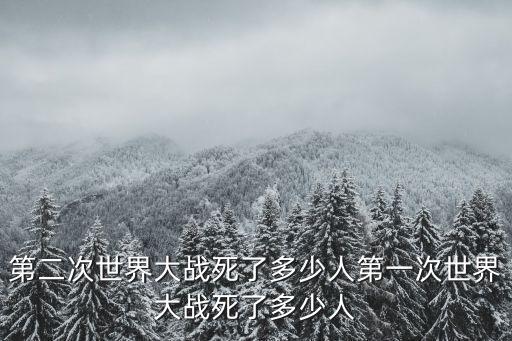 第二次世界大戰死了多少人第一次世界大戰死了多少人
