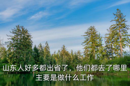山東人好多都出省了，他們都去了哪里主要是做什么工作