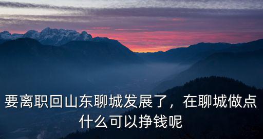 要離職回山東聊城發(fā)展了，在聊城做點什么可以掙錢呢