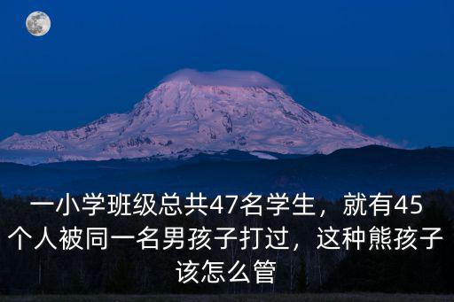 一小學班級總共47名學生，就有45個人被同一名男孩子打過，這種熊孩子該怎么管