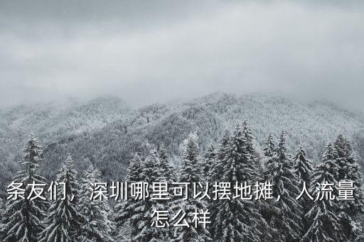 條友們，深圳哪里可以擺地攤，人流量怎么樣