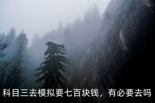 科目三去模擬要七百塊錢，有必要去嗎