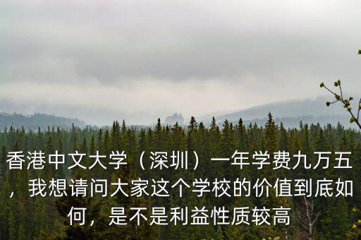 香港中文大學深圳一年花費多少錢,香港中文大學