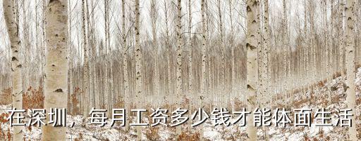 在深圳，每月工資多少錢才能體面生活