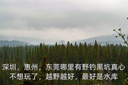 深圳，惠州，東莞哪里有野釣黑坑真心不想玩了，越野越好，最好是水庫