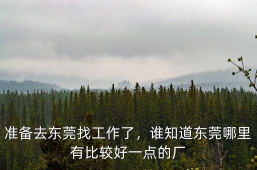 東莞哪里有3班倒的公司,準備去東莞找工作了