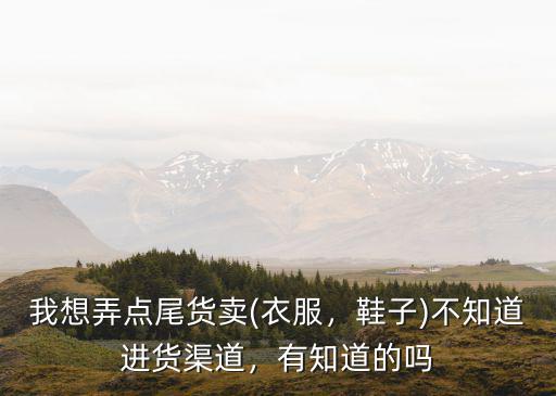 我想弄點(diǎn)尾貨賣(衣服，鞋子)不知道進(jìn)貨渠道，有知道的嗎