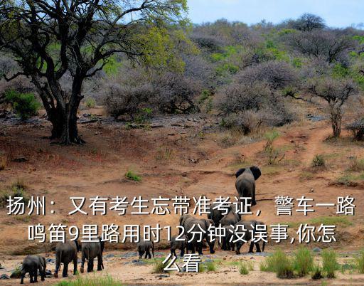 揚州：又有考生忘帶準考證，警車一路鳴笛9里路用時12分鐘沒誤事,你怎么看