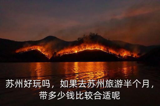 請你去蘇州需要花費多少,如果去蘇州旅游半個月