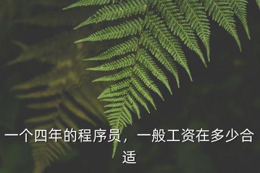 一個四年的程序員，一般工資在多少合適