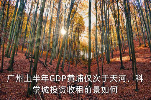 廣州上半年GDP黃埔僅次于天河，科學(xué)城投資收租前景如何