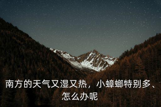 南方的天氣又濕又熱，小蟑螂特別多、怎么辦呢