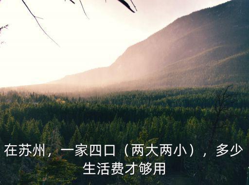 在蘇州，一家四口（兩大兩小），多少生活費才夠用