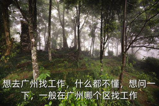 想去廣州找工作，什么都不懂，想問一下，一般在廣州哪個區找工作