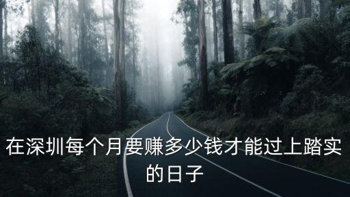 深圳每個月的消費多少,正常一個月的消費水平是多少
