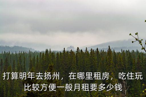 打算明年去揚州，在哪里租房，吃住玩比較方便一般月租要多少錢