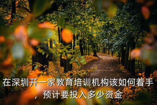 在深圳開一家教育培訓(xùn)機構(gòu)該如何著手，預(yù)計要投入多少資金