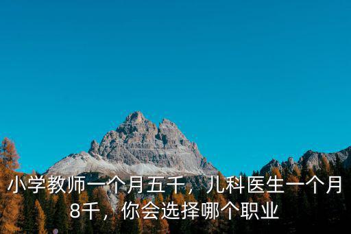 小學(xué)教師一個(gè)月五千，兒科醫(yī)生一個(gè)月8千，你會選擇哪個(gè)職業(yè)