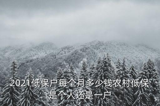 聊城市低保戶一個(gè)月多少錢,農(nóng)村低保是個(gè)人還是一戶