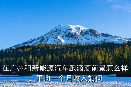 在廣州租新能源汽車跑滴滴前景怎么樣，平均一個月收入如何
