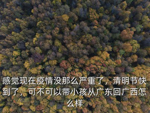 感覺現(xiàn)在疫情沒那么嚴(yán)重了，清明節(jié)快到了，可不可以帶小孩從廣東回廣西怎么樣