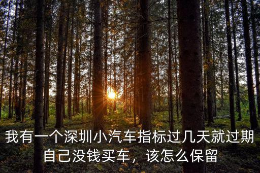 深圳買車后怎么保留指標(biāo),有深圳上牌指標(biāo)