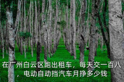 在廣州租電車多少錢一天,電動自動擋汽車月掙多少錢