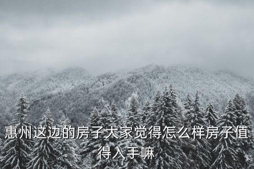 惠州這邊的房子怎么樣,有最近在惠州這邊看樓盤的嘛