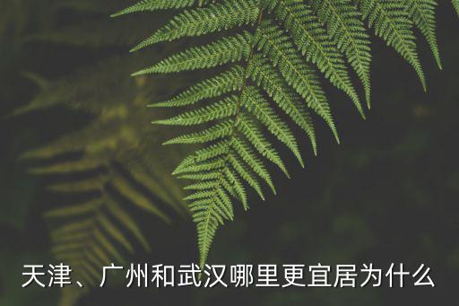 天津、廣州和武漢哪里更宜居為什么