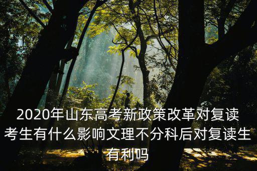 山東2020復讀生有多少,文理不分科后對復讀生有利嗎