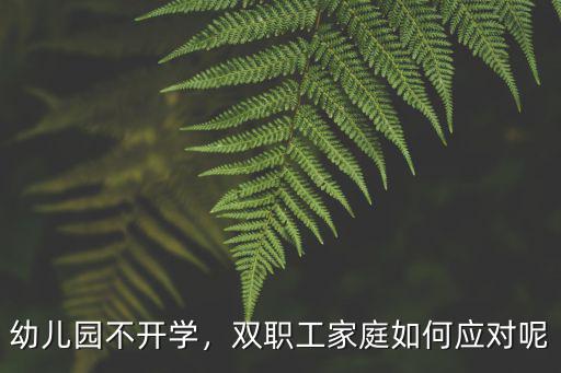 幼兒園不開學，雙職工家庭如何應對呢