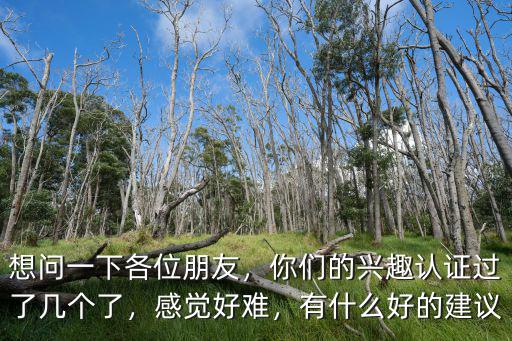 想問一下各位朋友，你們的興趣認證過了幾個了，感覺好難，有什么好的建議