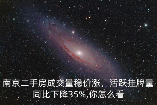 南京二手房成交量穩價漲，活躍掛牌量同比下降35%,你怎么看