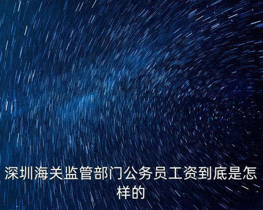 深圳海關系統共多少人,海關公務員一年收入多少