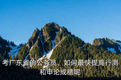 廣東省考筆試怎么提高,考廣東省的公務員