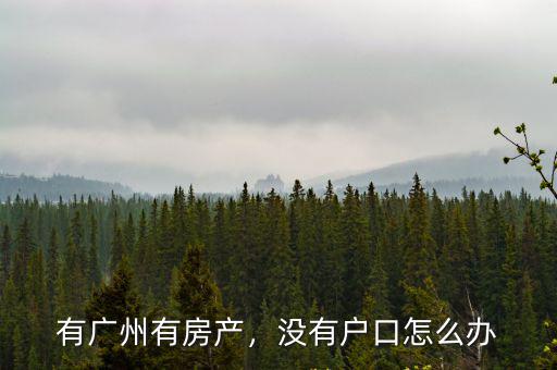 在廣州有房沒戶口怎么辦,外地人在廣州