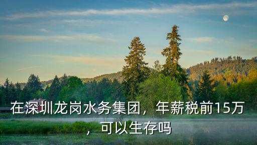 在深圳龍崗水務(wù)集團(tuán)，年薪稅前15萬，可以生存嗎