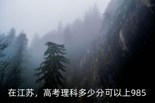 在江蘇，高考理科多少分可以上985