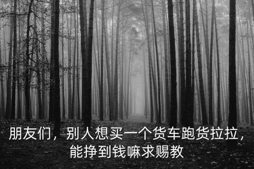 朋友們，別人想買一個貨車跑貨拉拉，能掙到錢嘛求賜教