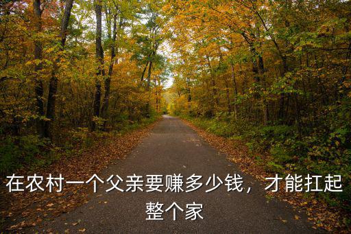 在農(nóng)村一個父親要賺多少錢，才能扛起整個家