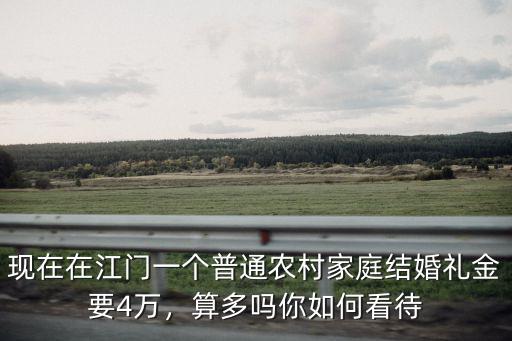 廣東江門結婚彩禮多少,農村結婚彩禮偏高