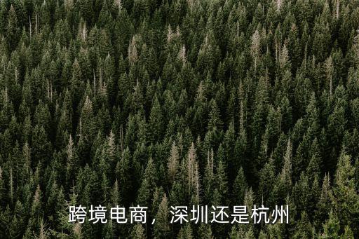 跨境電商，深圳還是杭州