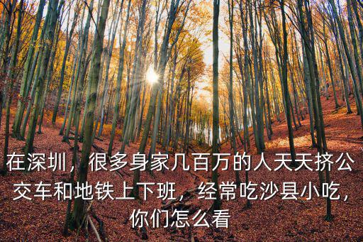 在深圳，很多身家幾百萬的人天天擠公交車和地鐵上下班，經常吃沙縣小吃，你們怎么看