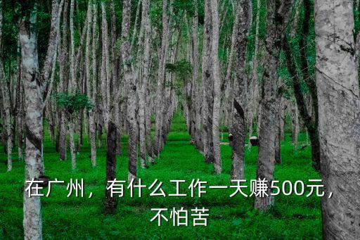 在廣州，有什么工作一天賺500元，不怕苦