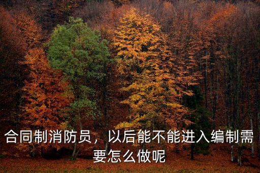 合同制消防員，以后能不能進(jìn)入編制需要怎么做呢