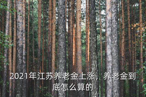 2021年江蘇養(yǎng)老金上漲，養(yǎng)老金到底怎么算的